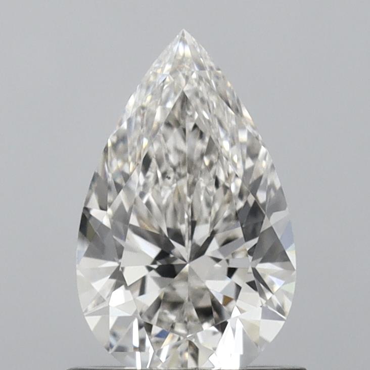 0.93-carat pear diamond with G color, null cut, and VS1 clarity.