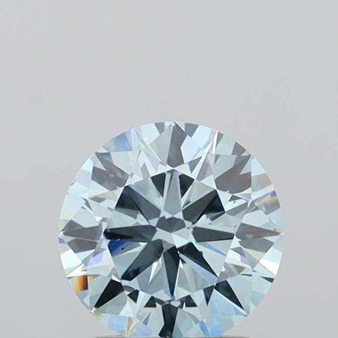 Actual 1.39 carat Intense Blue Round lab-grown diamond