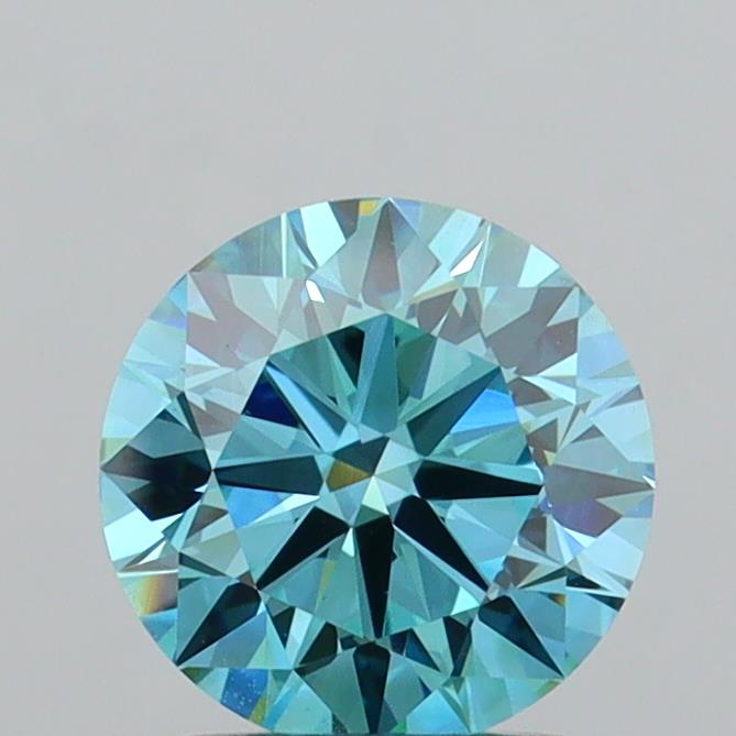 Actual 1.77 carat Vivid Blue Round lab-grown diamond