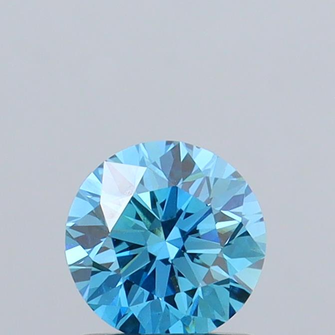 Actual 1.02 carat Vivid Blue Round lab-grown diamond