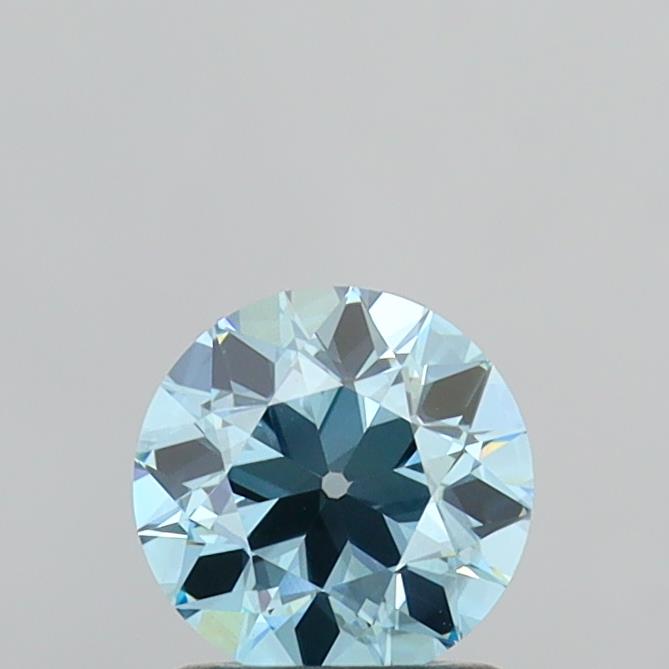 Actual 1.04 carat Fancy Vivid Blue Round lab-grown diamond
