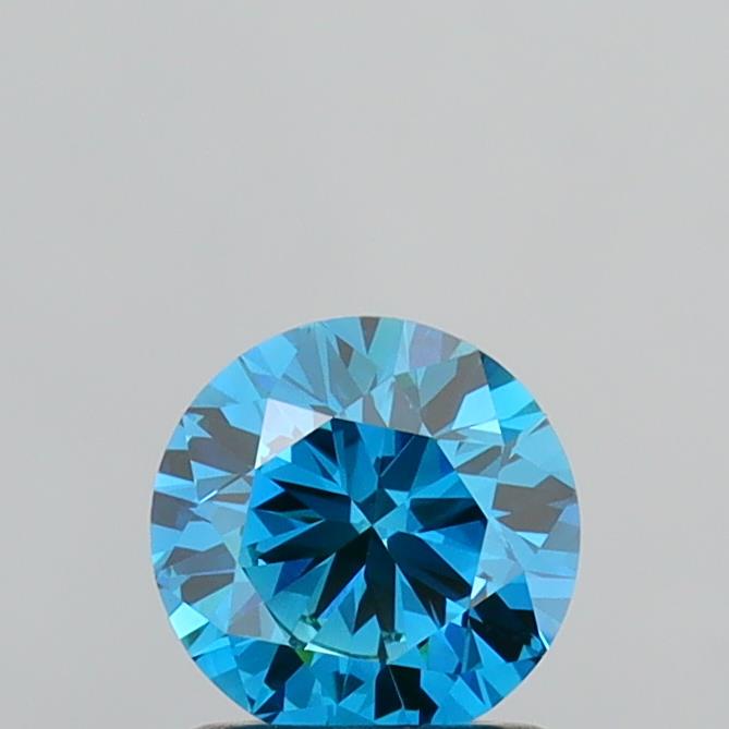Actual 1 carat Fancy Vivid Blue Round lab-grown diamond
