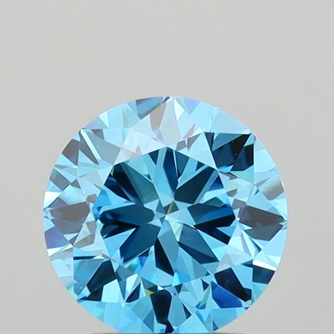 Actual 2 carat Fancy Vivid Blue Round lab-grown diamond