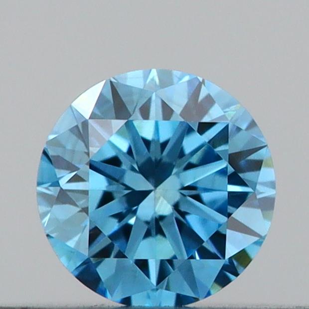 Actual 0.22 carat Vivid Blue Round lab-grown diamond