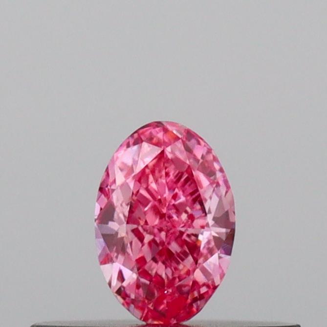 Actual 0.23 carat Vivid Pink Oval lab-grown diamond