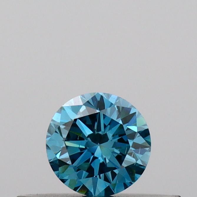 Actual 0.21 carat Vivid Blue Round lab-grown diamond