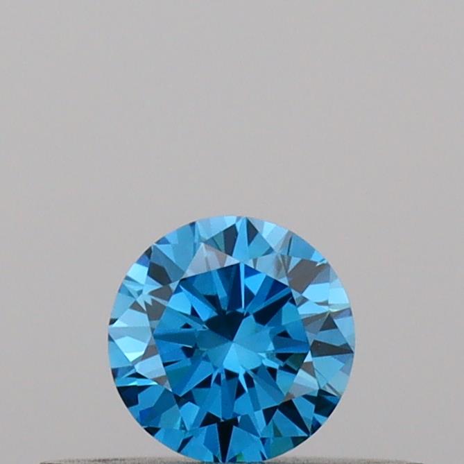 Actual 0.2 carat Vivid Blue Round lab-grown diamond
