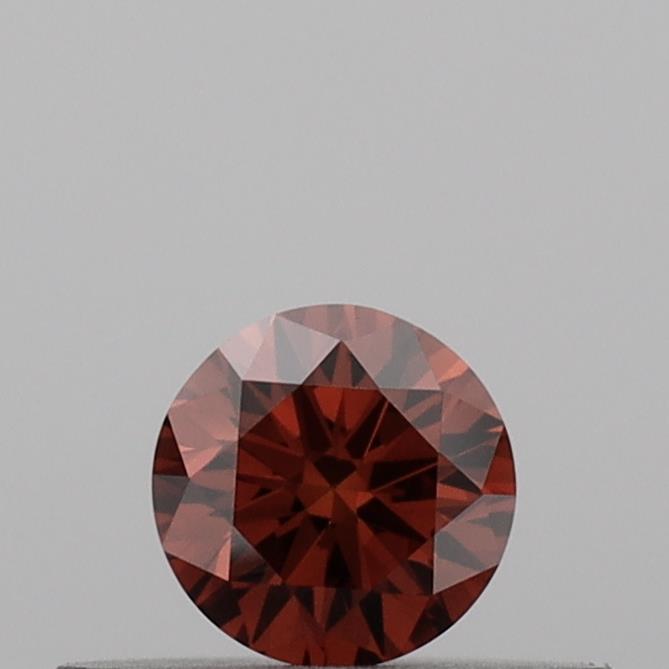 Actual 0.21 carat Deep Orange Round lab-grown diamond