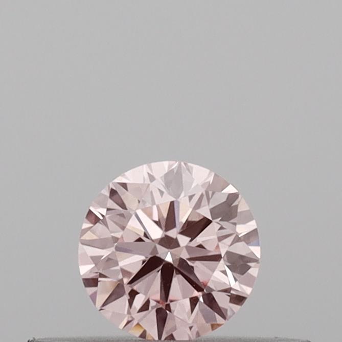Actual 0.21 carat Intense Pink Round lab-grown diamond