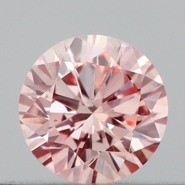 Actual 0.23 carat Fancy Pink Round lab-grown diamond