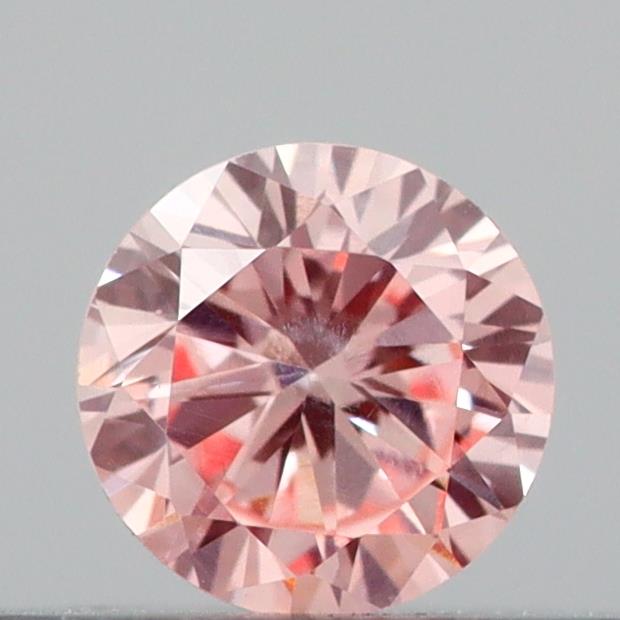 Actual 0.21 carat Intense Pink Round lab-grown diamond