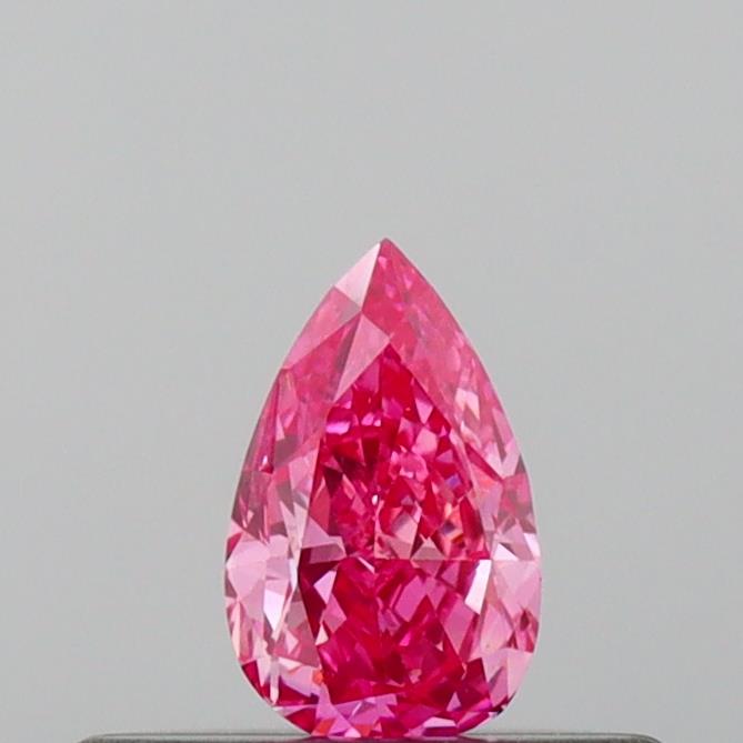 Actual 0.21 carat Vivid Pink Pear lab-grown diamond