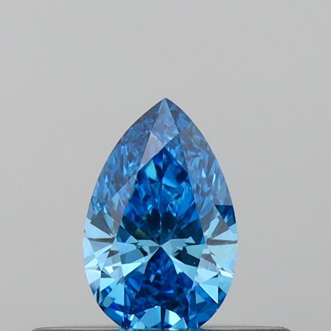 Actual 0.22 carat Vivid Blue Pear lab-grown diamond