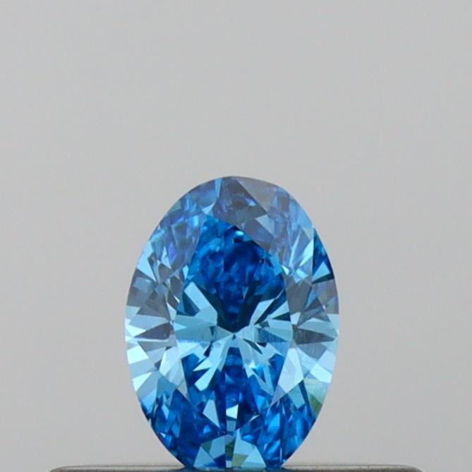 Actual 0.21 carat Vivid Blue Oval lab-grown diamond