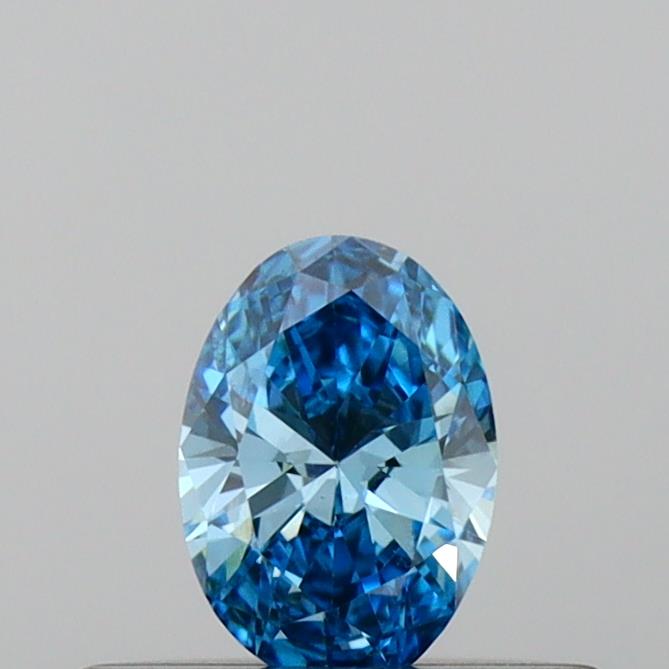 Actual 0.21 carat Vivid Blue Oval lab-grown diamond