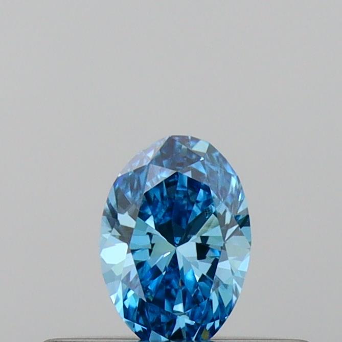 Actual 0.19 carat Vivid Blue Oval lab-grown diamond