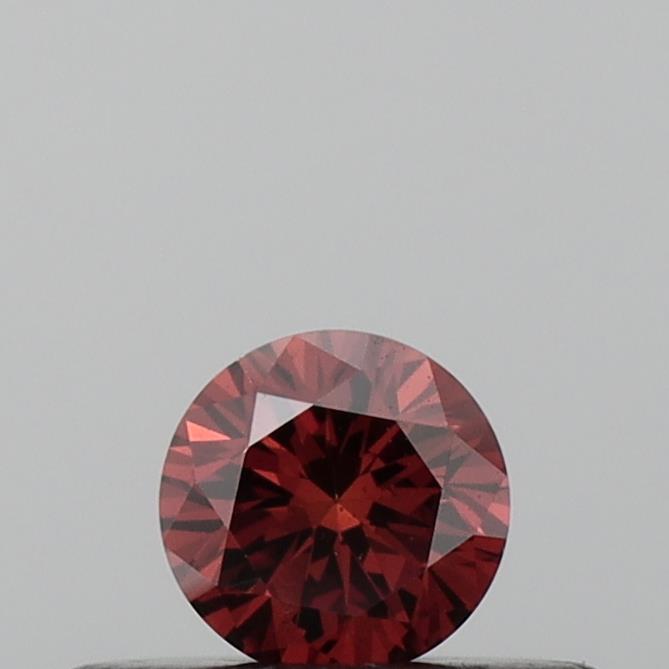 Actual 0.21 carat Deep Orange Round lab-grown diamond
