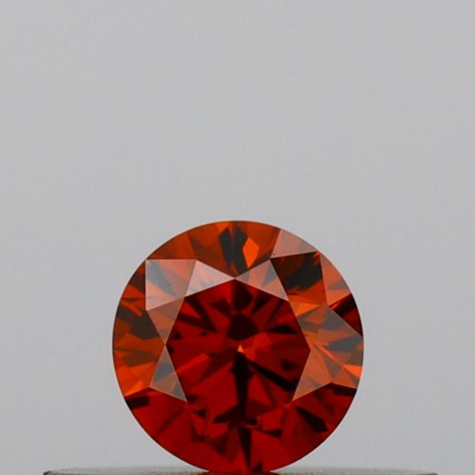 Actual 0.21 carat Deep Orange Round lab-grown diamond