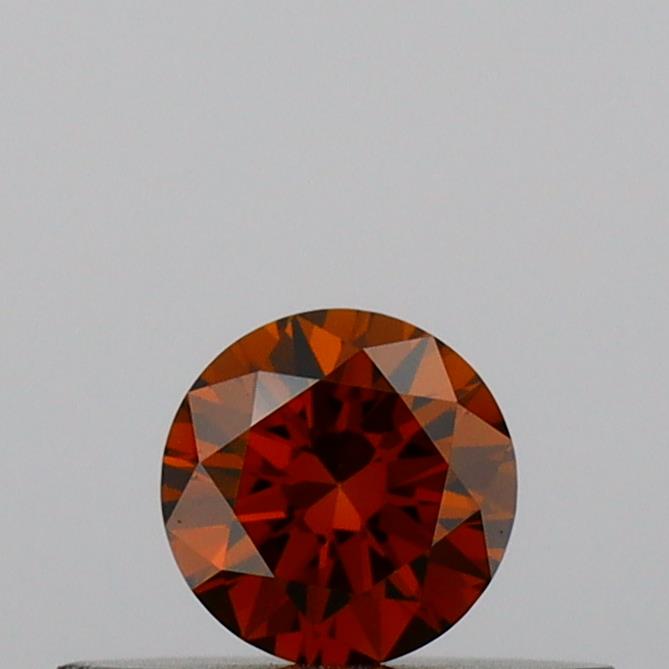 Actual 0.2 carat Deep Orange Round lab-grown diamond