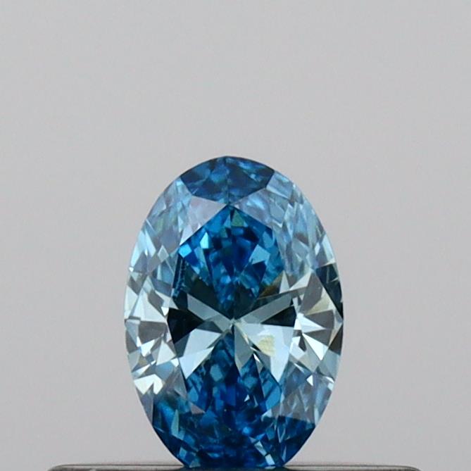 Actual 0.21 carat Vivid Blue Oval lab-grown diamond