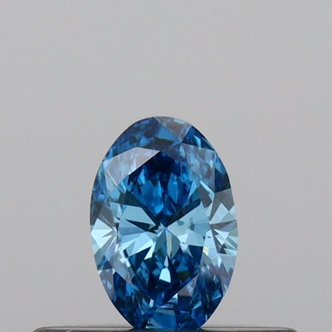 Actual 0.19 carat Vivid Blue Oval lab-grown diamond
