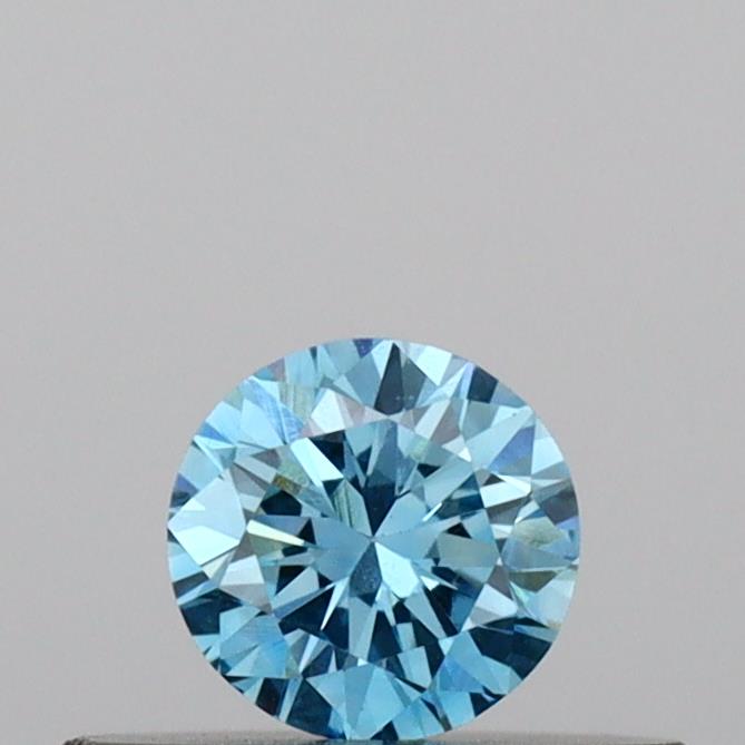 Actual 0.22 carat Vivid Blue Round lab-grown diamond