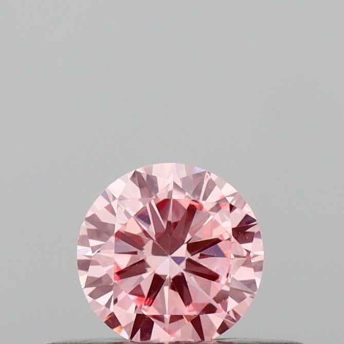 Actual 0.21 carat Intense Pink Round lab-grown diamond
