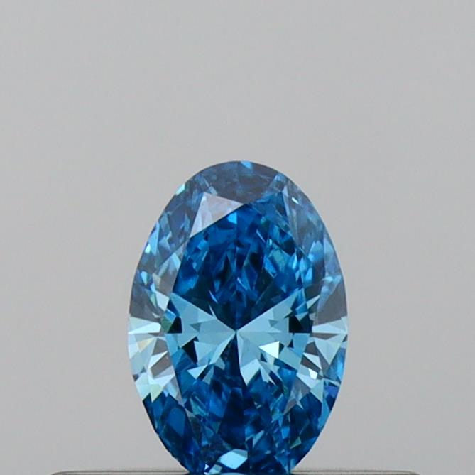 Actual 0.19 carat Vivid Blue Oval lab-grown diamond