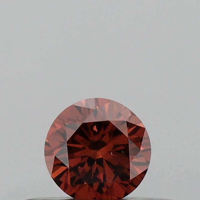 Actual 0.21 carat Deep Orange Round lab-grown diamond