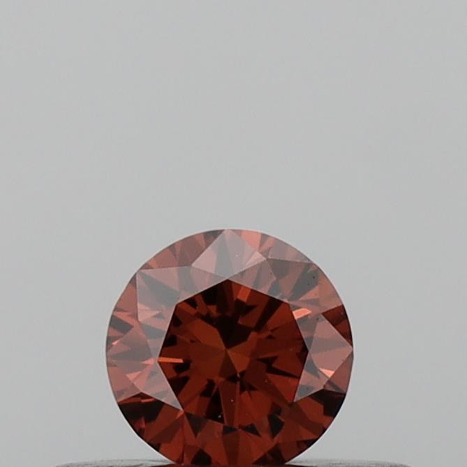 Actual 0.21 carat Deep Orange Round lab-grown diamond