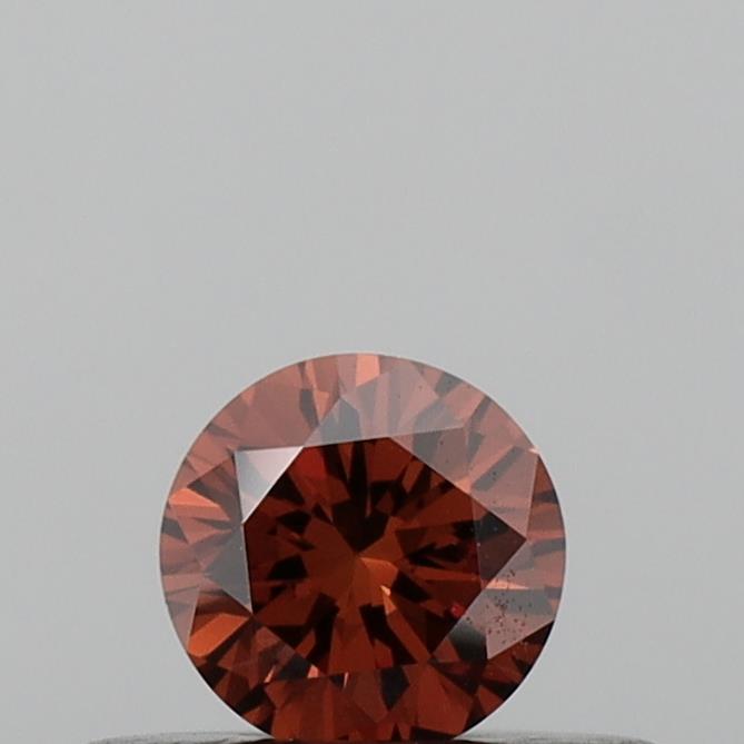 Actual 0.23 carat Deep Orange Round lab-grown diamond