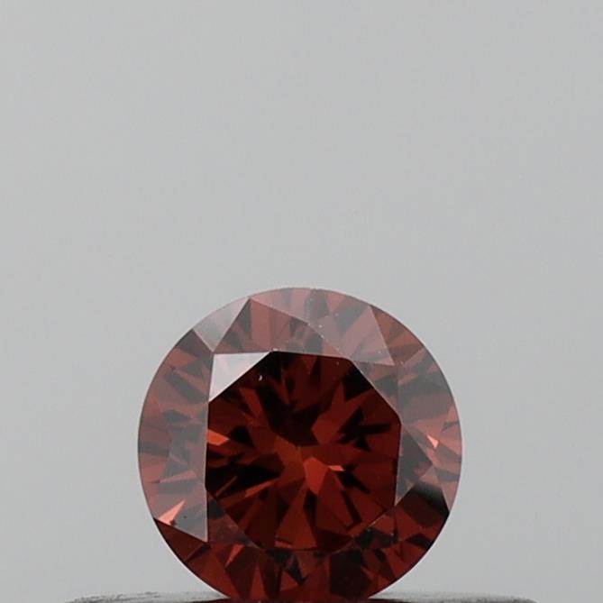 Actual 0.21 carat Deep Orange Round lab-grown diamond