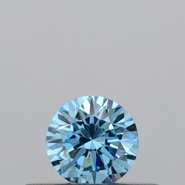 Actual 0.19 carat Vivid Blue Round lab-grown diamond