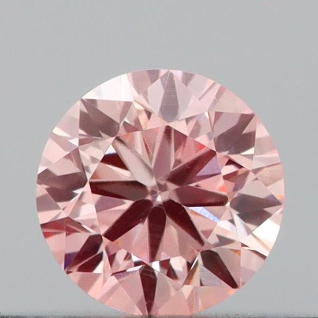 Actual 0.22 carat Fancy Pink Round lab-grown diamond