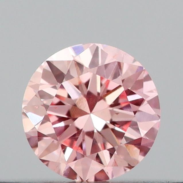 Actual 0.22 carat Intense Pink Round lab-grown diamond