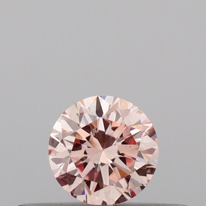 Actual 0.22 carat Fancy Pink Round lab-grown diamond