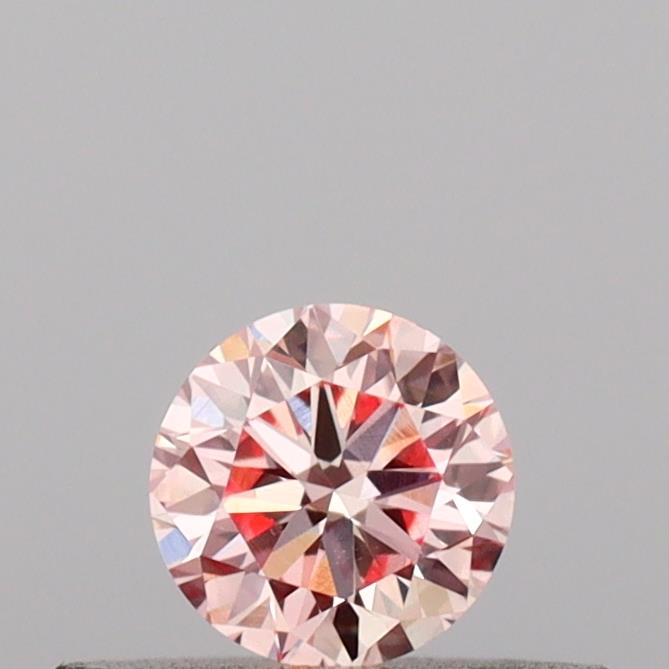 Actual 0.22 carat Intense Pink Round lab-grown diamond