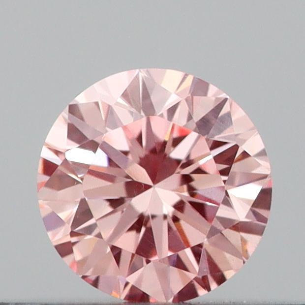Actual 0.22 carat Fancy Pink Round lab-grown diamond