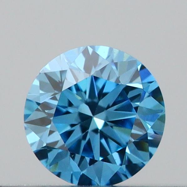 Actual 0.19 carat Vivid Blue Round lab-grown diamond