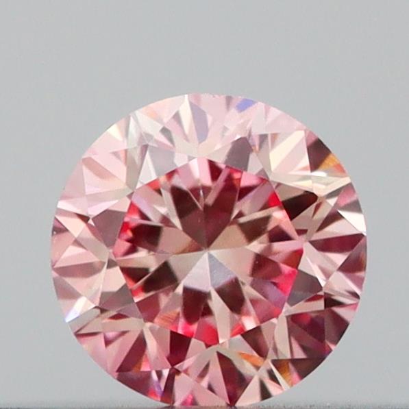 Actual 0.19 carat Fancy Pink Round lab-grown diamond