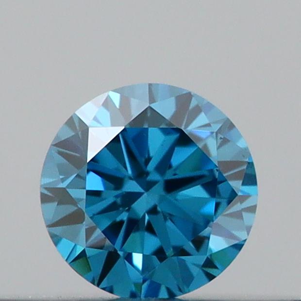 Actual 0.18 carat Vivid Blue Round lab-grown diamond