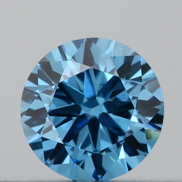 Actual 0.19 carat Vivid Blue Round lab-grown diamond