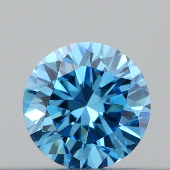 Actual 0.16 carat Vivid Blue Round lab-grown diamond