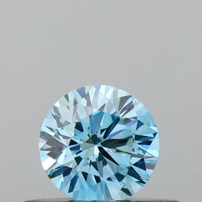 Actual 0.29 carat Vivid Blue Round lab-grown diamond