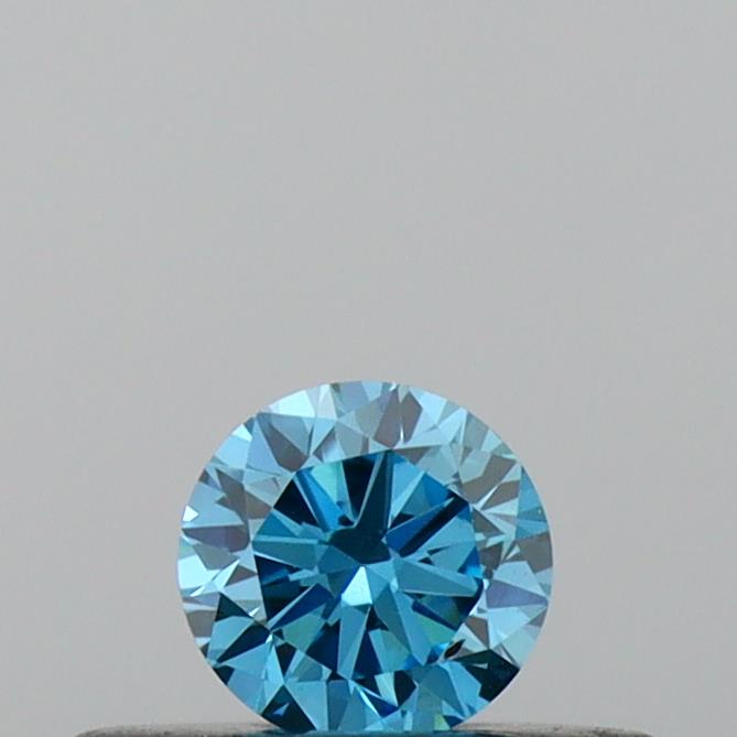Actual 0.18 carat Vivid Blue Round lab-grown diamond