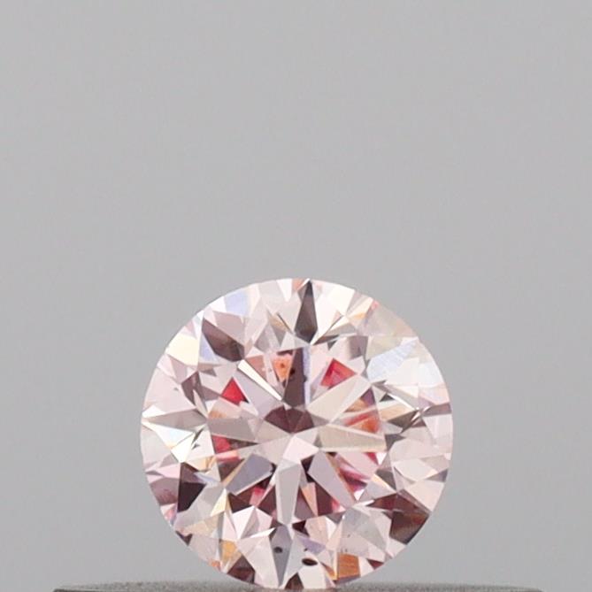 Actual 0.2 carat Fancy Pink Round lab-grown diamond