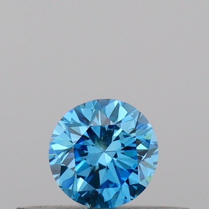 Actual 0.21 carat Vivid Blue Round lab-grown diamond