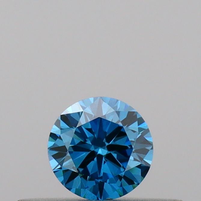 Actual 0.19 carat Vivid Blue Round lab-grown diamond