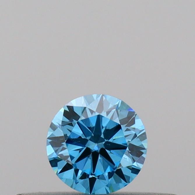Actual 0.19 carat Vivid Blue Round lab-grown diamond