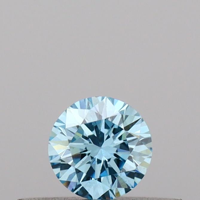 Actual 0.19 carat Vivid Blue Round lab-grown diamond
